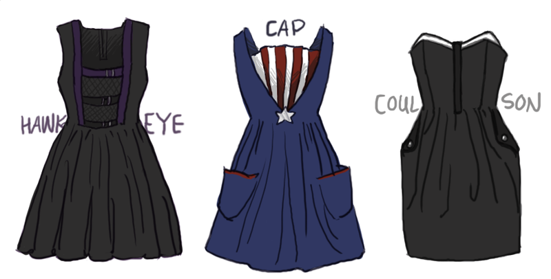 Illustration for article titled Seriously cute dresses inspired by costumes from The Avengers